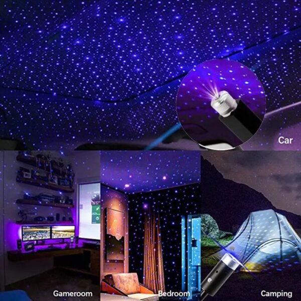 ZneJMini LED Car Roof Star Night Light Projector Atmosphere Galaxy Lamp USB Decorative Adjustable for Auto NOMAN MALL