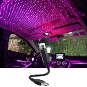 kExvMini LED Car Roof Star Night Light Projector Atmosphere Galaxy Lamp USB Decorative Adjustable for Auto NOMAN MALL